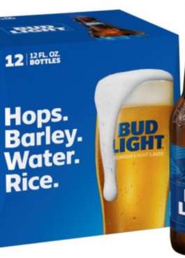 BUD LIGHT 12OZ 12PK BTLS