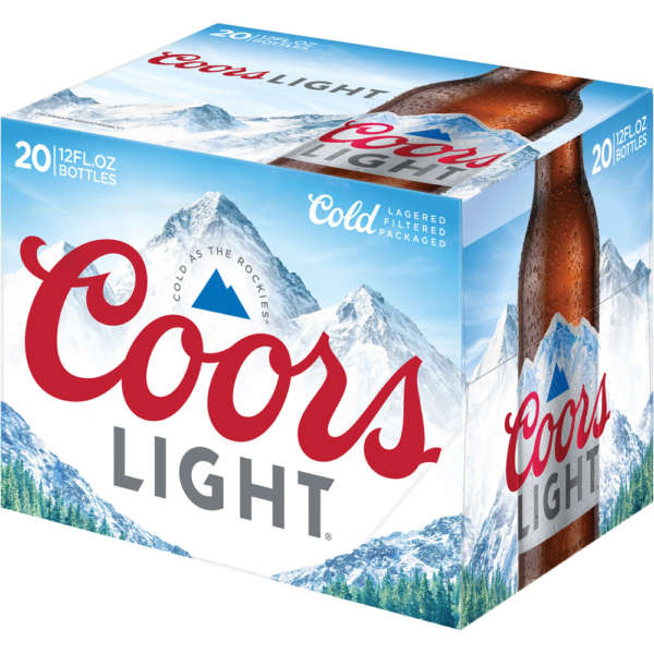 COORS LIGHT BTLS 20PK
