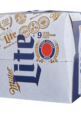 MILLER LITE 16OZ ALUM BTLS 9PK