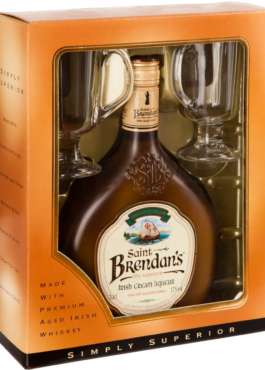 ST BRENDANS W/GLASSES 750ML