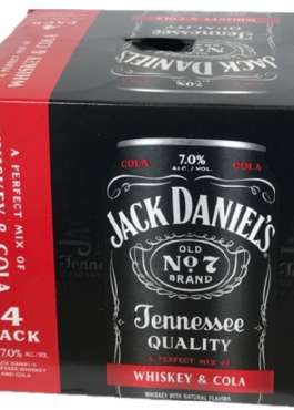 JACK DANIELS WHISKEY COLA 4 PK CANS